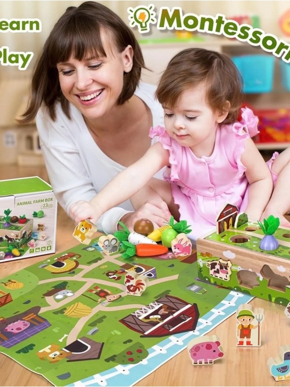 NEW - Montessori Wooden Sensory Toddler Toys: educational learning, fine motor